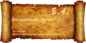 Bergenthal Arnó névjegykártya